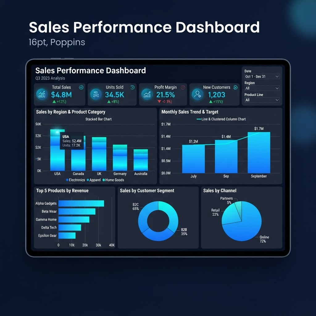 Sales Dashboard using Power BI preview